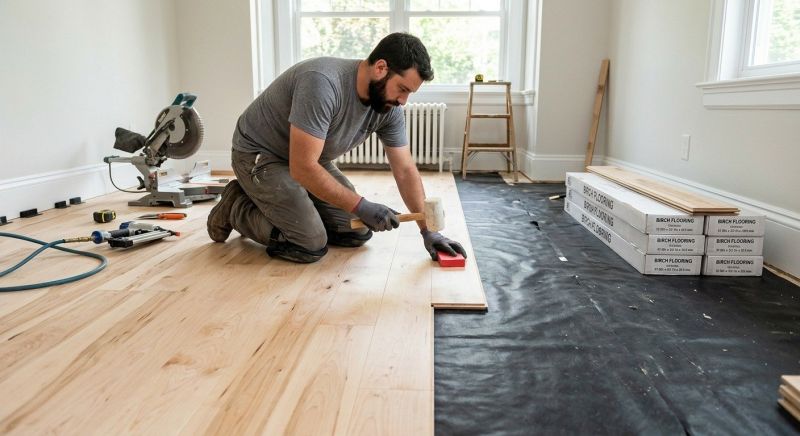 Birch Floor Installation in Tomball, TX