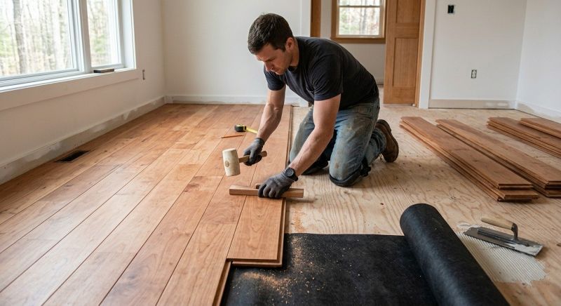 Cherry Floor Installation in Katy, TX