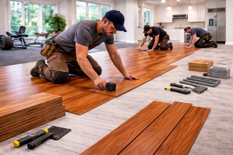 Cherry Floor Installation in Kingwood, TX