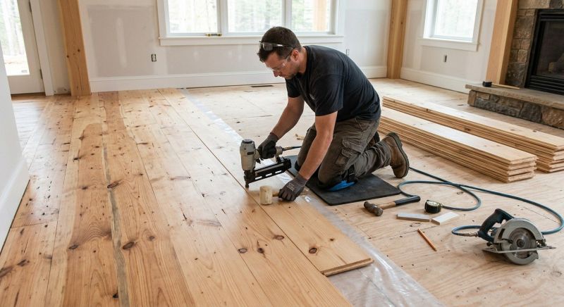 Pine Floor Installation in Tomball, TX