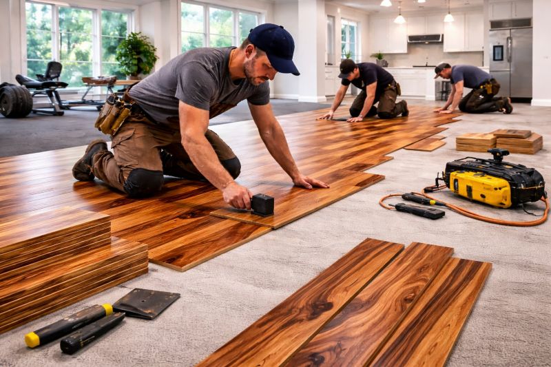 Teak Flooring Installation in Tomball, TX