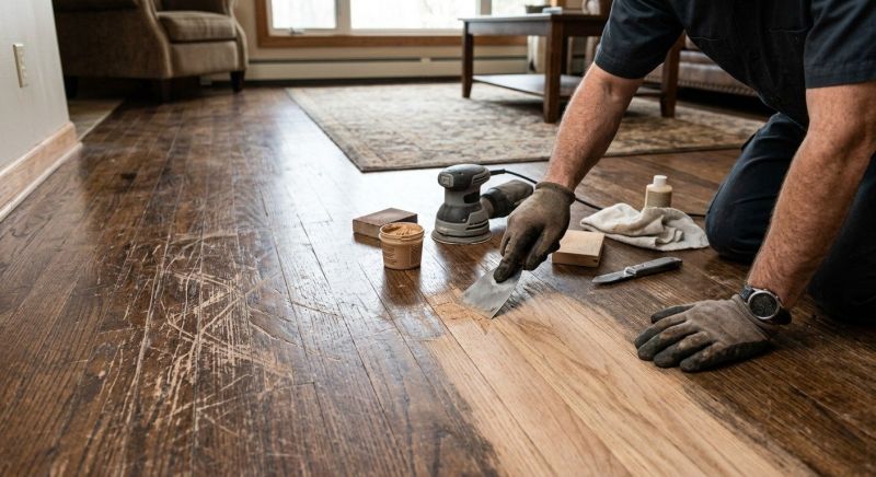 Wood Floor Scratch Repair in Cypress, TX