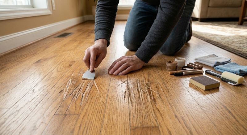 Wood Floor Scratch Repair in Tomball, TX