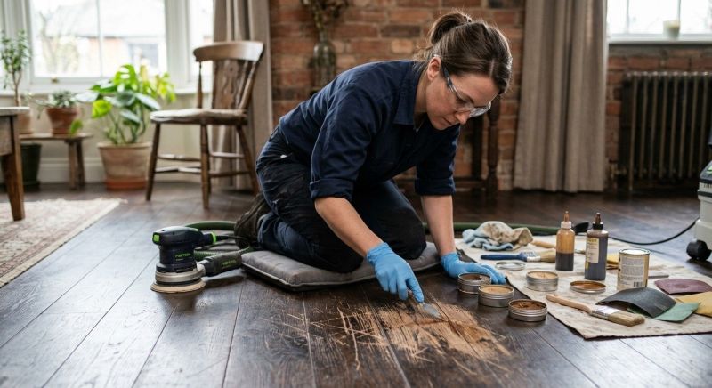Wood Floor Scratch Repair in Spring, TX