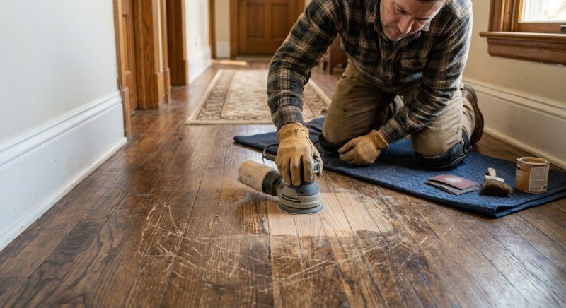 Wood Floor Scratch Repair in Spring, TX